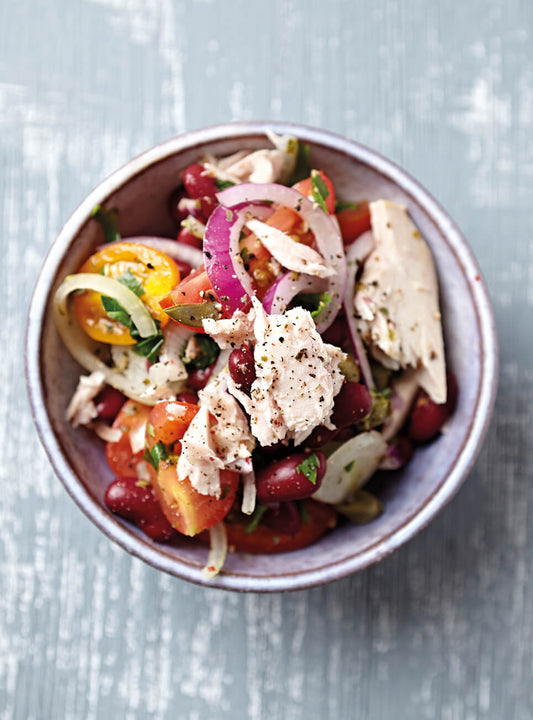 Bohnensalat mit Thunfisch und Tomaten