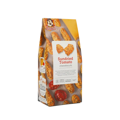 Käsebiscuits mit sonnengetrockneten Tomaten und Double Gloucester Cheese 75g