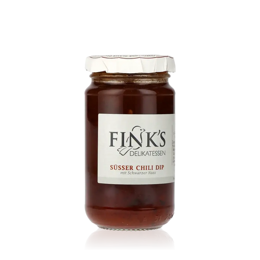 Fink's Delikatessen Süßer Chili Dip mit schwarzer Nuss.