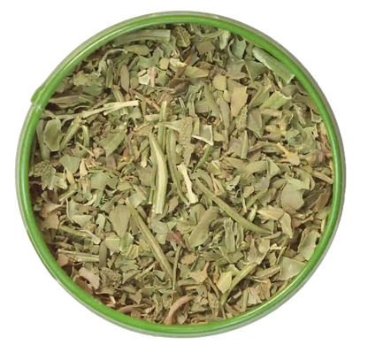 Altes Gewürzamt Blick auf die offene Kräuter-Dose mit Kräutern aus der Provence