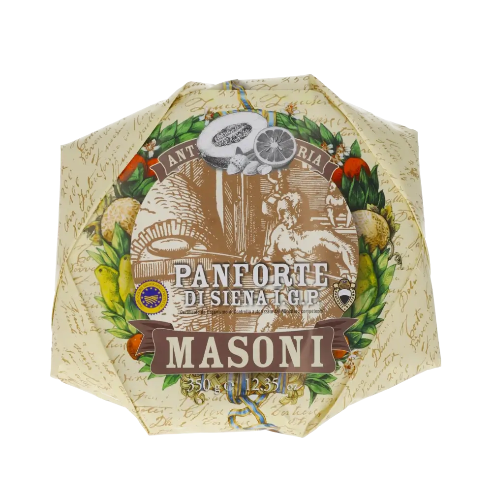 Masoni Panforte di Siena IGP Süßgebäck Verpackung Vorderseite.