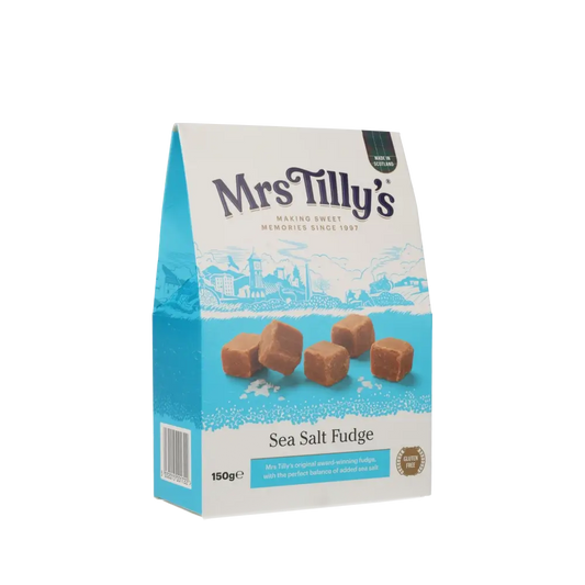 Verpackung von Salzkaramell-Fudge.