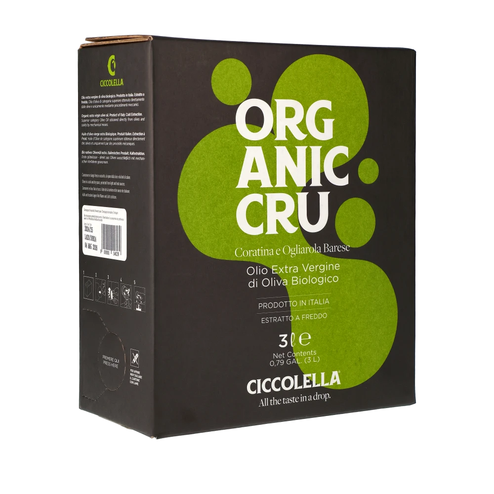 Ciccolella Bio Olivenöl Bag-in-Box, 3 Liter Verpackung.
