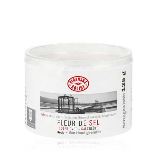 Piranske Soline Fleur de Sel Salz 125g Verpackung.
