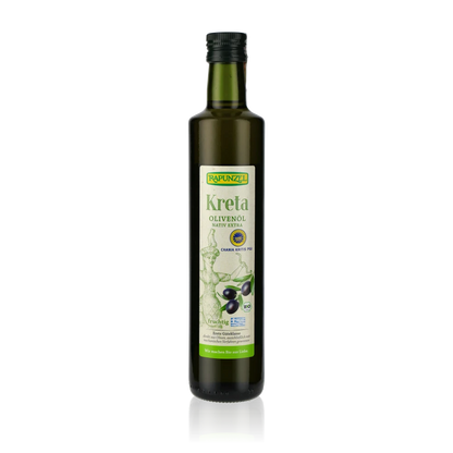 Flasche Rapunzel Kreta Olivenöl nativ extra, 500ml.