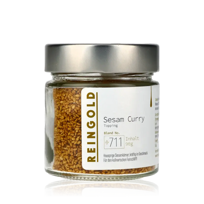 Feinkostglas mit Sesam Curry von Reingold, 90g.