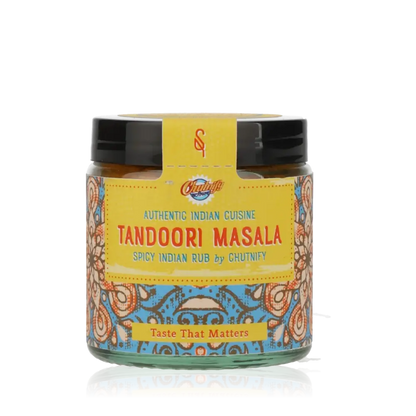 Tandoori Masala Gewürzglas, indisches Design.