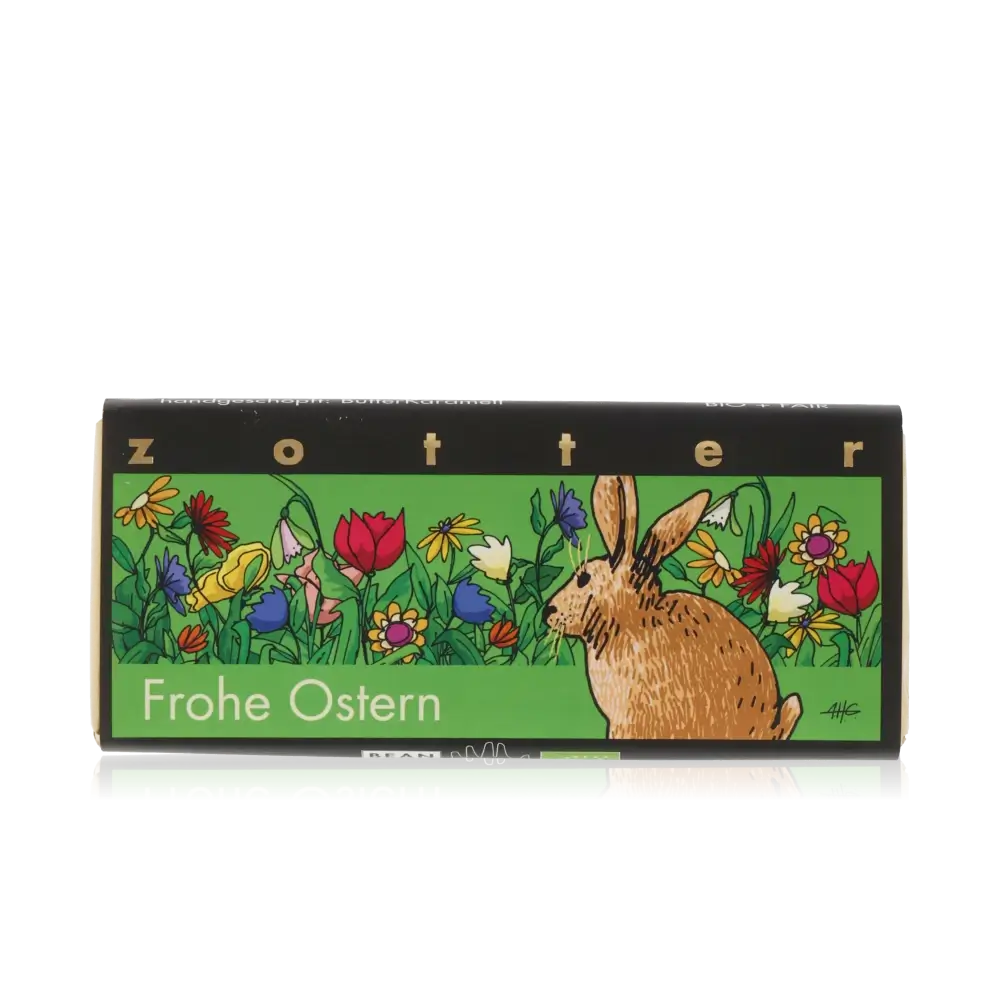 Schokoladenverpackung mit Osterhase.