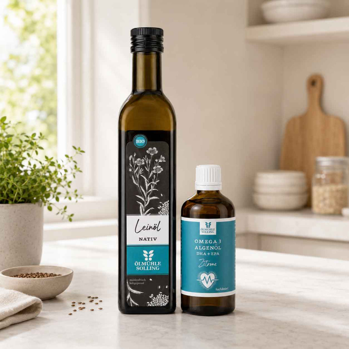 Omega-3-Duo: Leinöl und Algenöl