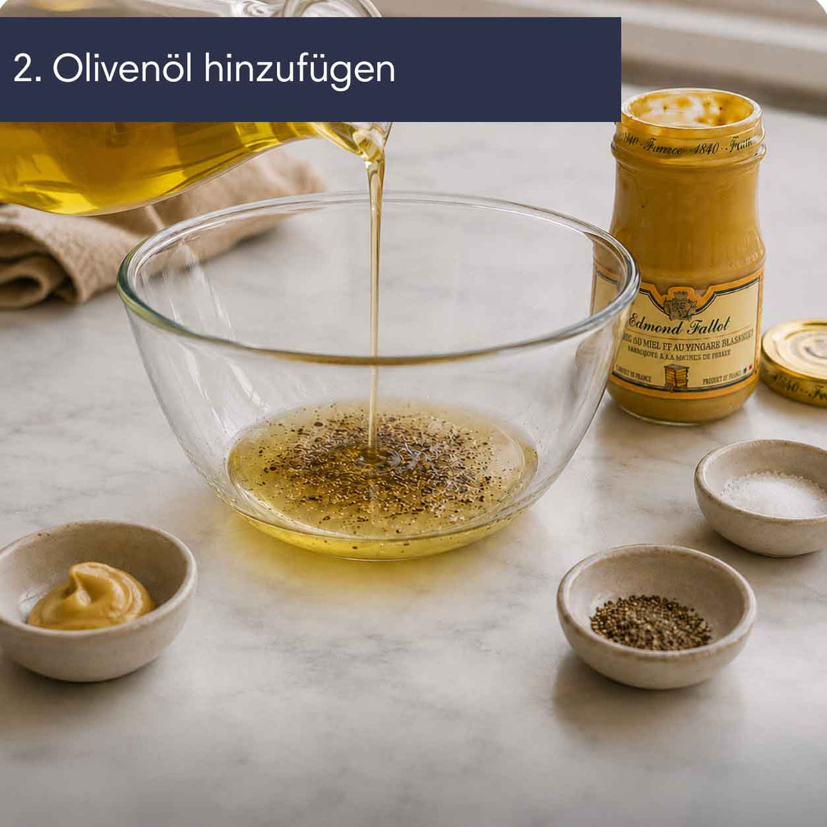 Emulsion Schritt 2: Olivenöl hinzufügen