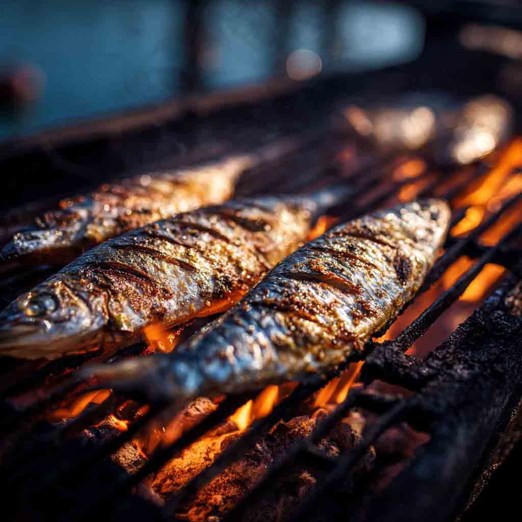 Fisch auf Grill. Röstaromen. Intensiv-fruchtiges Olivenöl