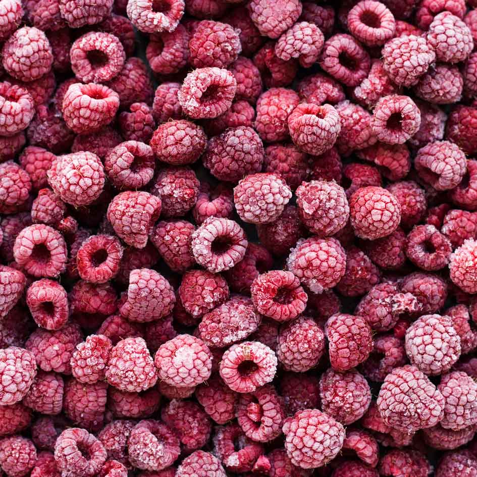 gefrorene Himbeeren