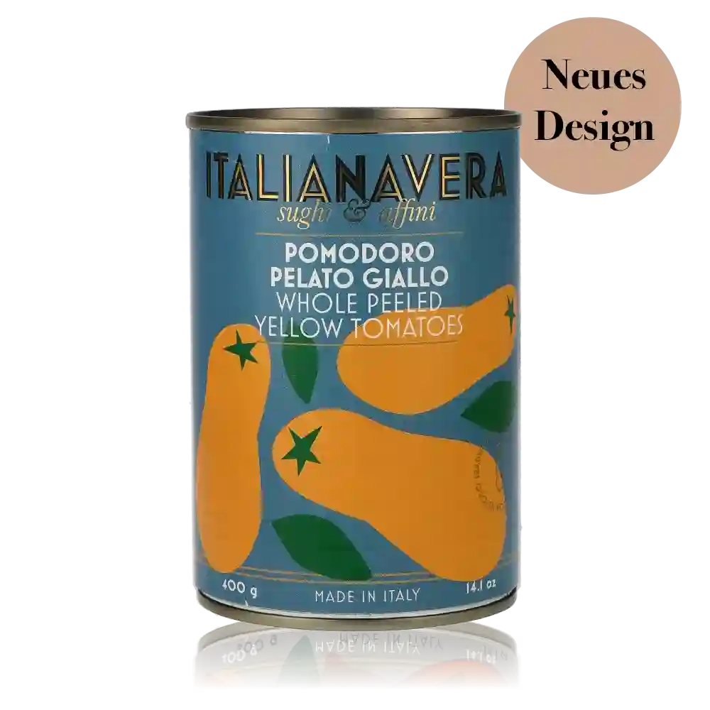 Pomodorino Perlato Giallo, geschälte gelbe Kirschtomaten von Italianavera