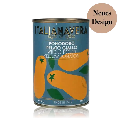 Pomodorino Perlato Giallo, geschälte gelbe Kirschtomaten von Italianavera