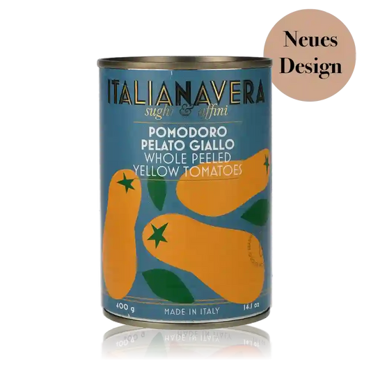 Pomodorino Perlato Giallo, geschälte gelbe Kirschtomaten von Italianavera
