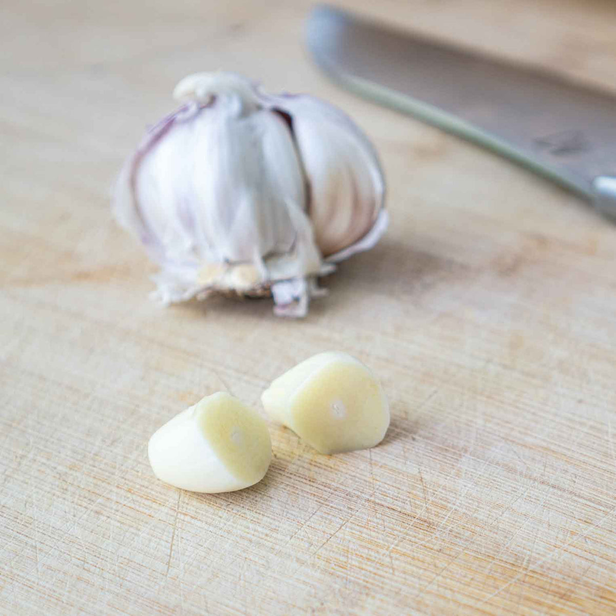 Geschnittener Knoblauch