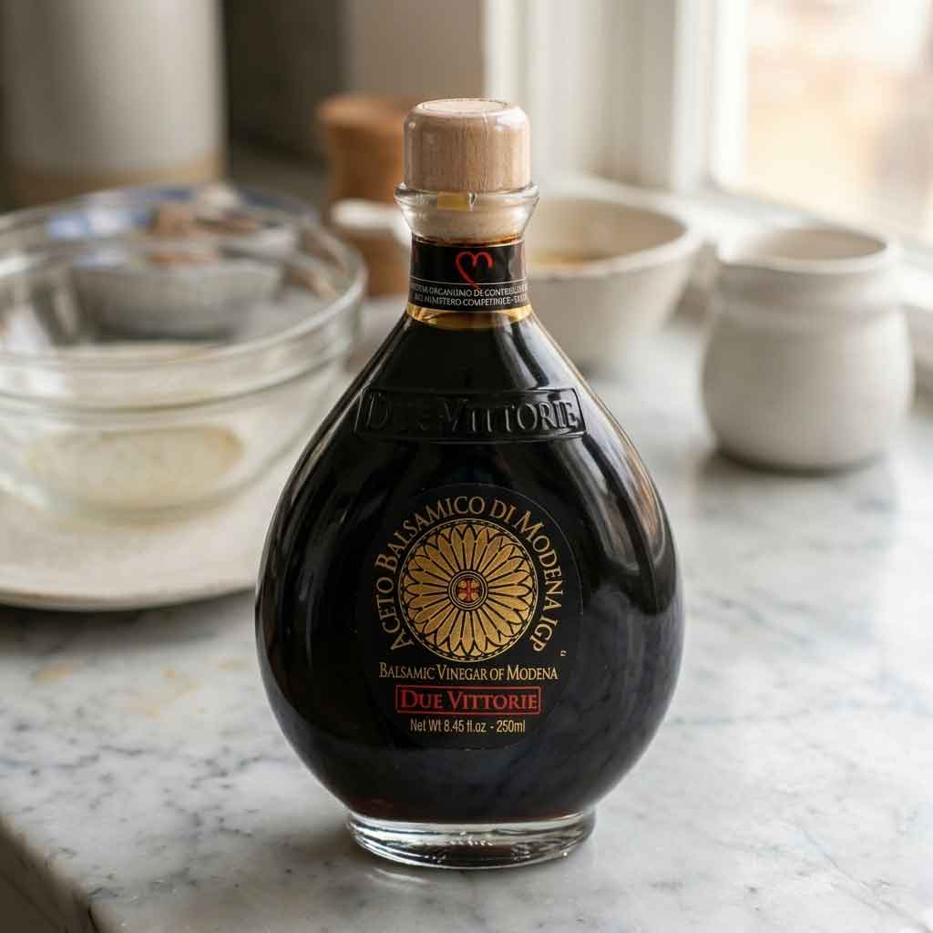 EIn mittel-süßer Balsamico steht in der Küche