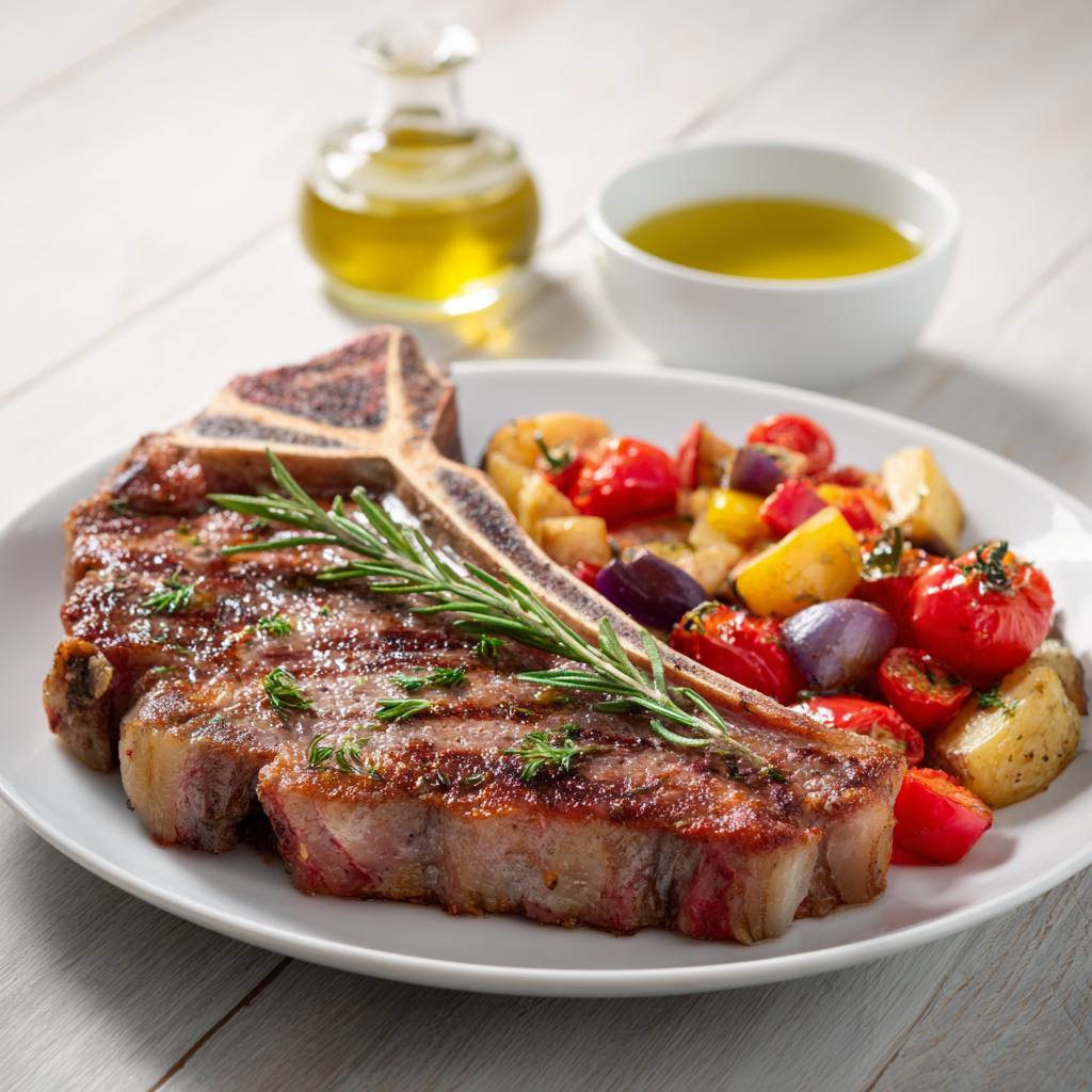 Steak mit intensiv-fruchtigem Olivenöl würzen