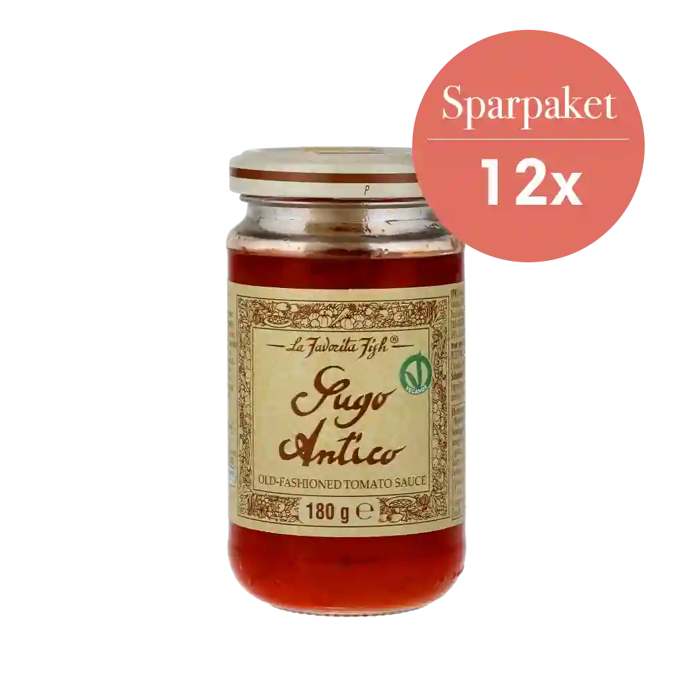 Sugo Antico Tomatensauce im Sparpaket, 12 Gläser.